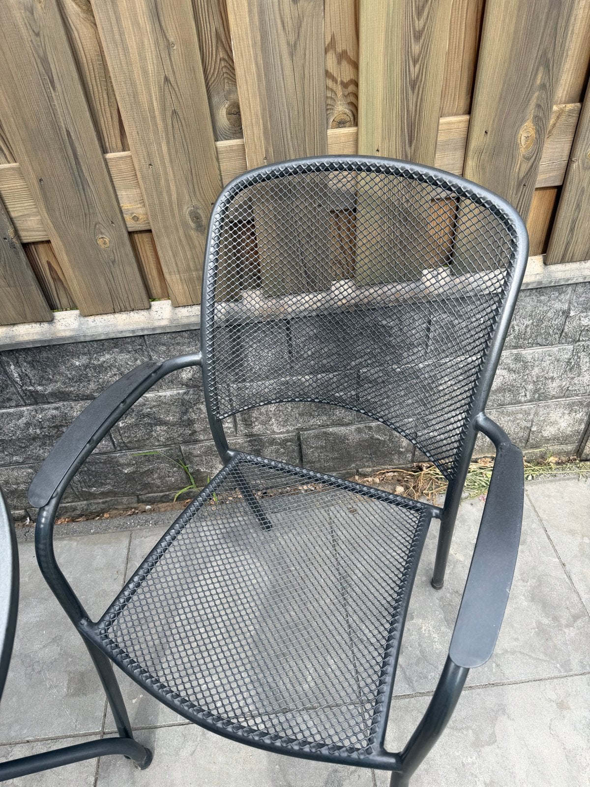 Metalen tuinset met 4 stoelen en ronde tafel, Tuin en Terras, Ophalen, Gebruikt, Eettafel, Tuinset