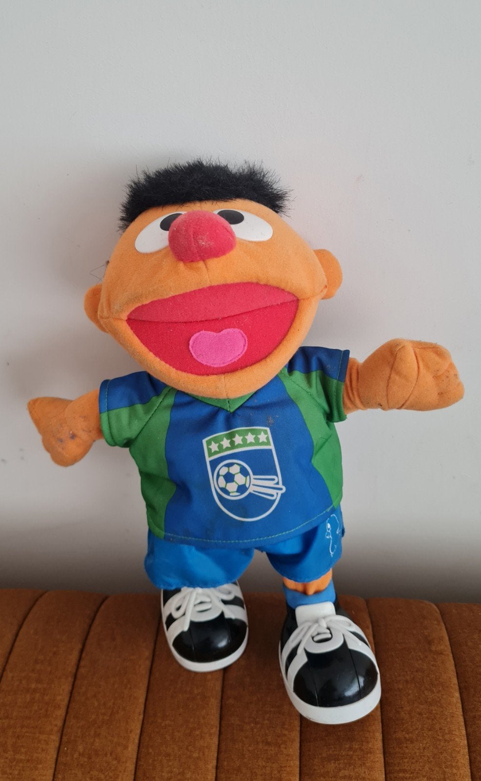 Sesamstraat Ernie pop met geluid en gebruikssporen, Ophalen of Verzenden, Gebruikt, Overige typen