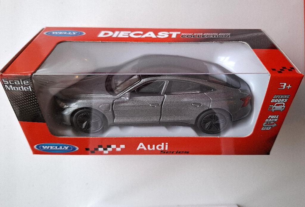 Welly, Audi RS e-tron GT, deuren kunnen open, Grijs, Ophalen, Nieuw, Auto