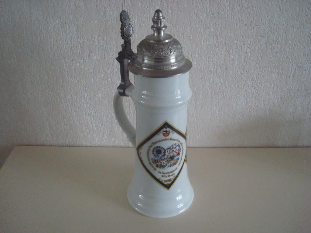 Bierpul met tinnen deksel, Verzamelen, Ophalen of Verzenden, Nieuw, Pul(len), Overige merken
