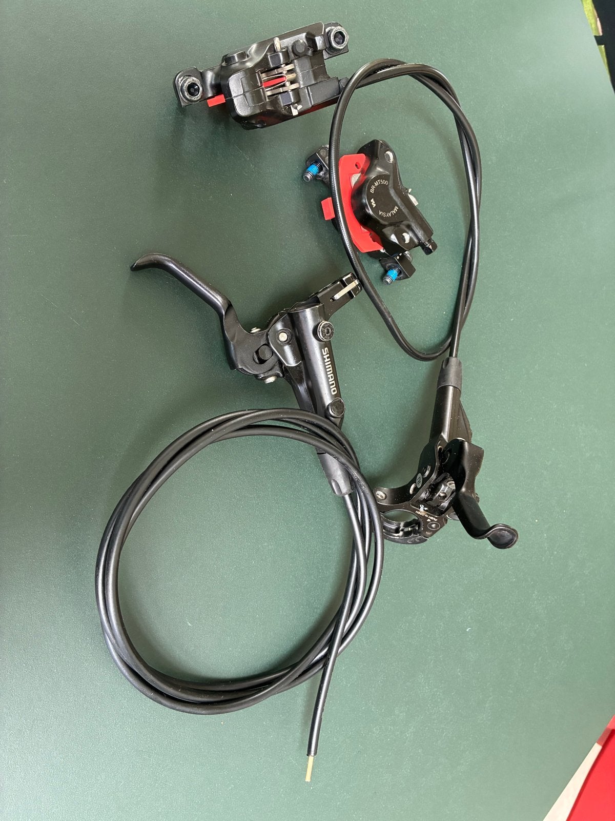Shimano BR-MT500 Hydraulische Schijfremmen Set, Fietsen en Brommers, Fietsonderdelen, Remmen, Gebruikt, Ophalen of Verzenden, Aluminium