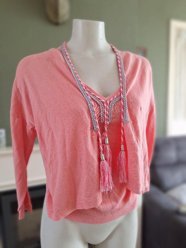 Caroline Biss 2 delige top vest set S 36, Verzenden, Lange mouw, Roze, Maat 36 (S)
