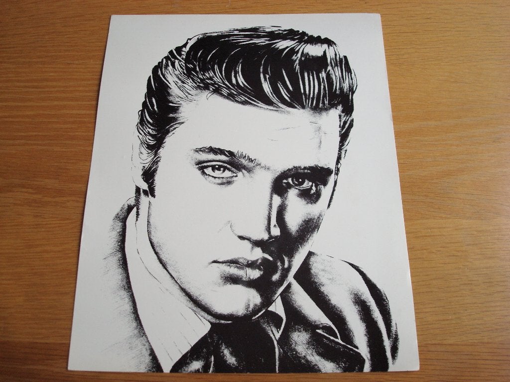Foto tekening van Elvis Presley, Ophalen of Verzenden, Nieuw, Foto of Kaart