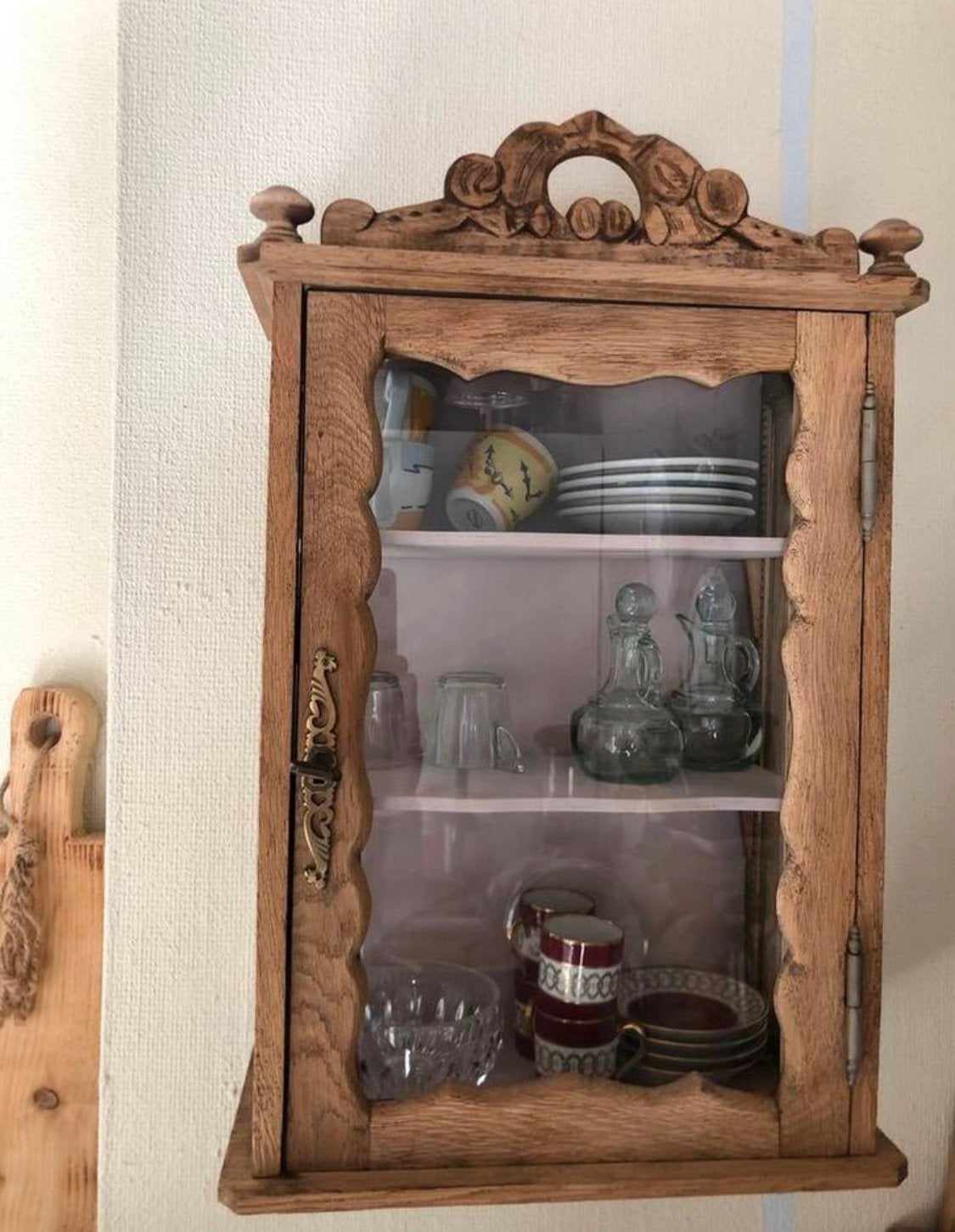 Brocante hangkastje keukenkastje, sleutelkastje vintage, Antiek en Kunst, Ophalen
