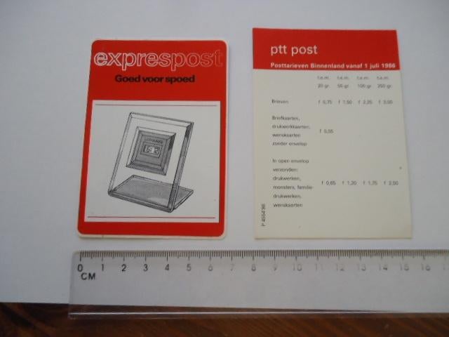 sticker oud PTT POST 1986 gulden brieven lcd klok retro, Verzenden, Zo goed als nieuw, Bedrijf of Vereniging