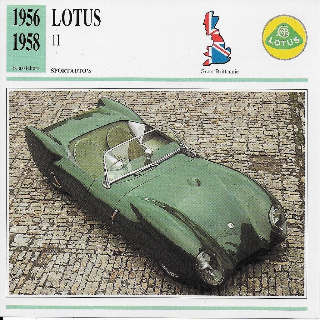Ma921 autokaart lotus 11 ( 1956 - 1958, Ophalen of Verzenden, Gebruikt, Auto's