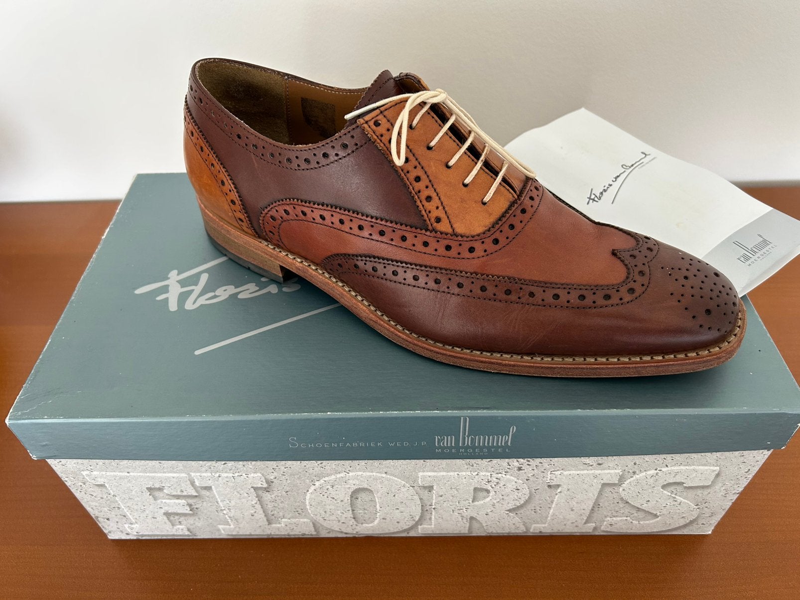 Floris Van Bommel herenschoenen, bruin, brogue, maat 41, Kleding | Heren, Bruin, Ophalen of Verzenden, Zo goed als nieuw, Veterschoenen
