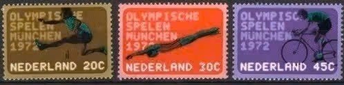 Nederland 1972 - nvph 1012-1014 - Olympische Spelen -Abw, Postzegels en Munten, Ophalen of Verzenden, Na 1940, Postfris