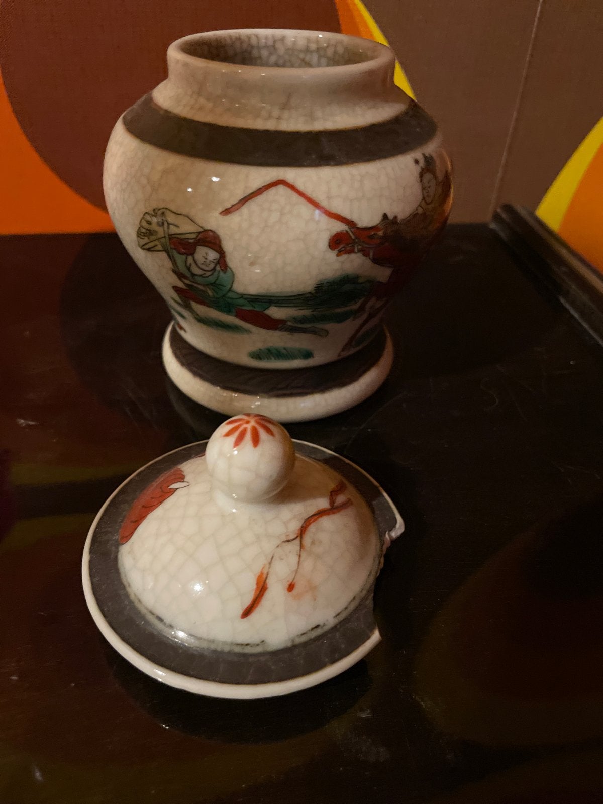Antieke Chinese gemberpot met deksel, Ophalen of Verzenden
