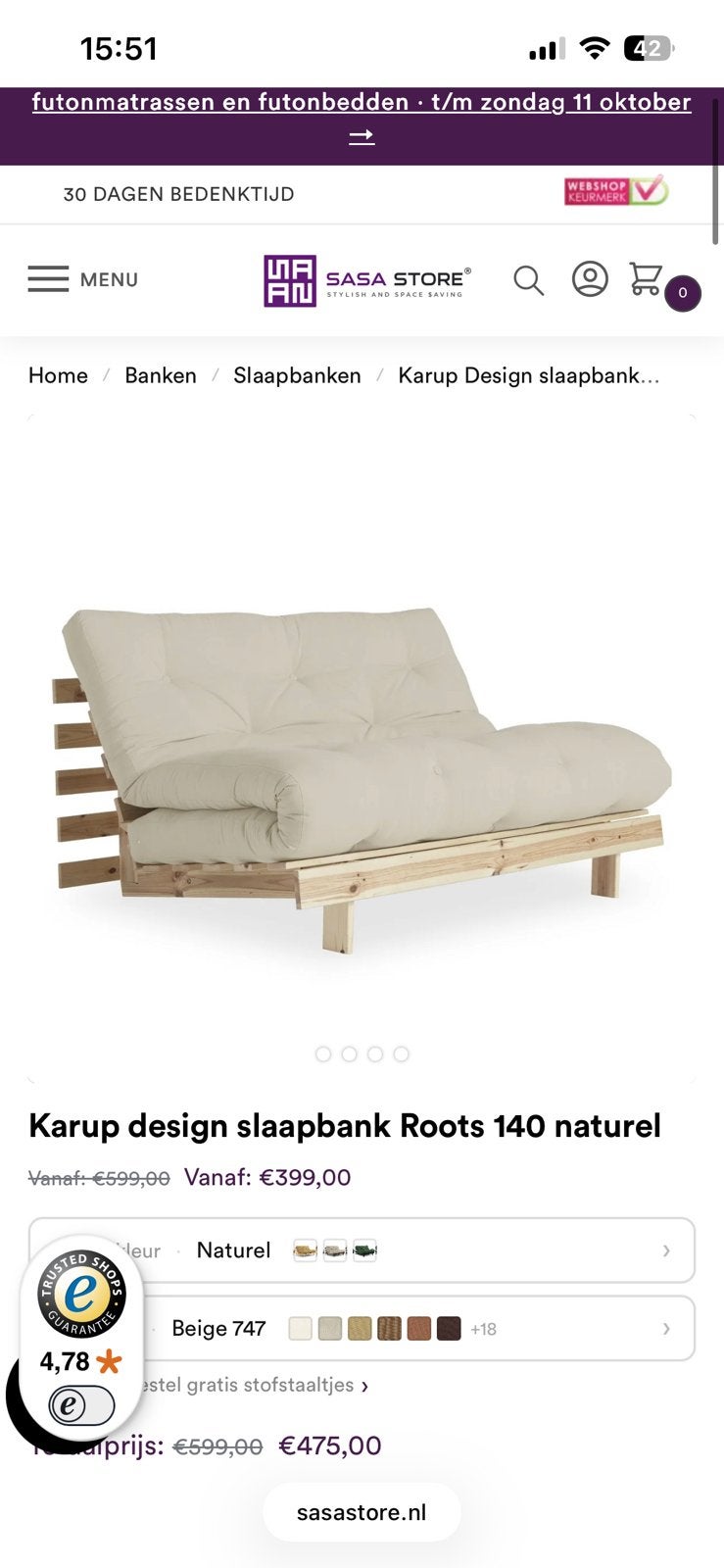 Slaapbank, Tuin en Terras, Ophalen, Gebruikt, Hout