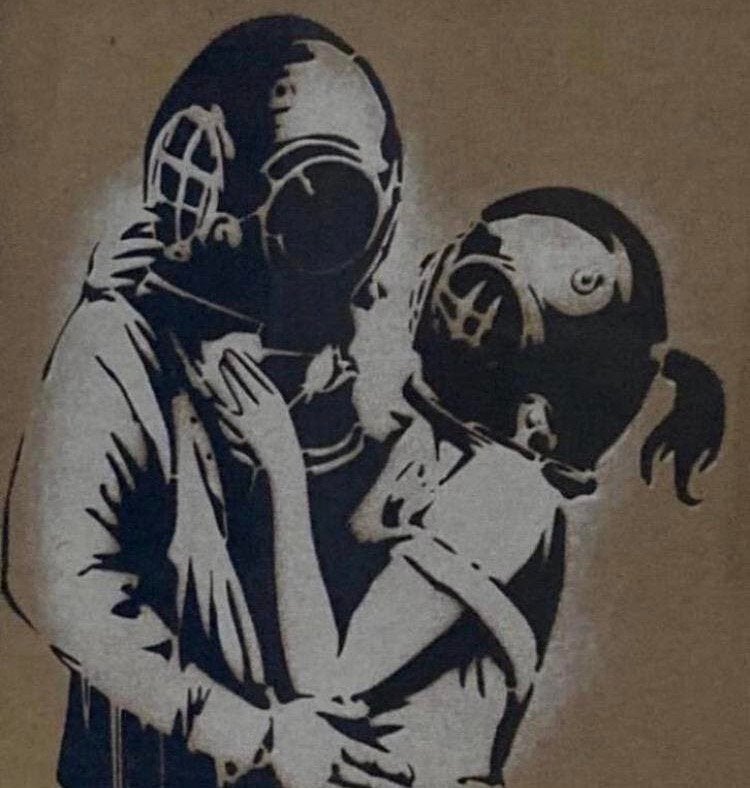 BANKSY : werk beperkt tot 50 exemplaren. ingelijst verkocht, Antiek en Kunst, Ophalen of Verzenden