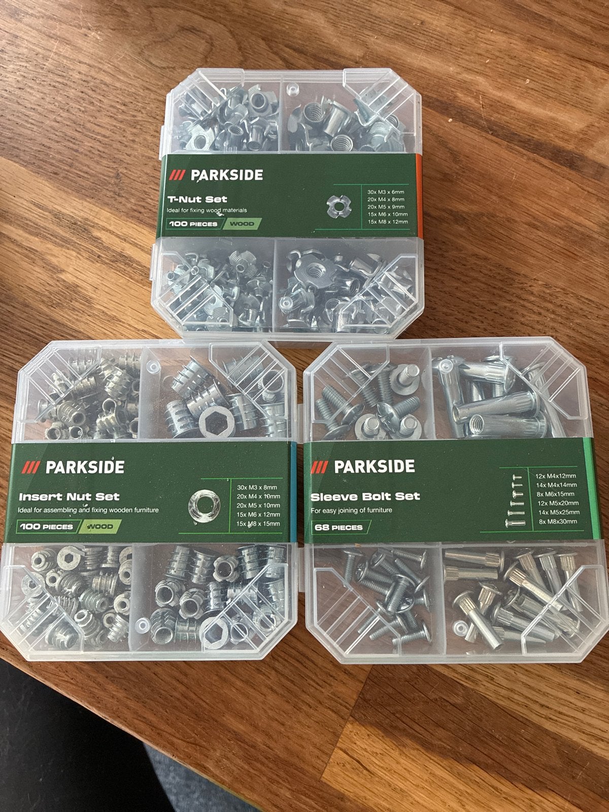 Parkside Bevestigingssets (T-moeren, inslagmoeren, bouten), Ophalen of Verzenden, Nieuw, Minder dan 50 mm, Bouten of Moeren