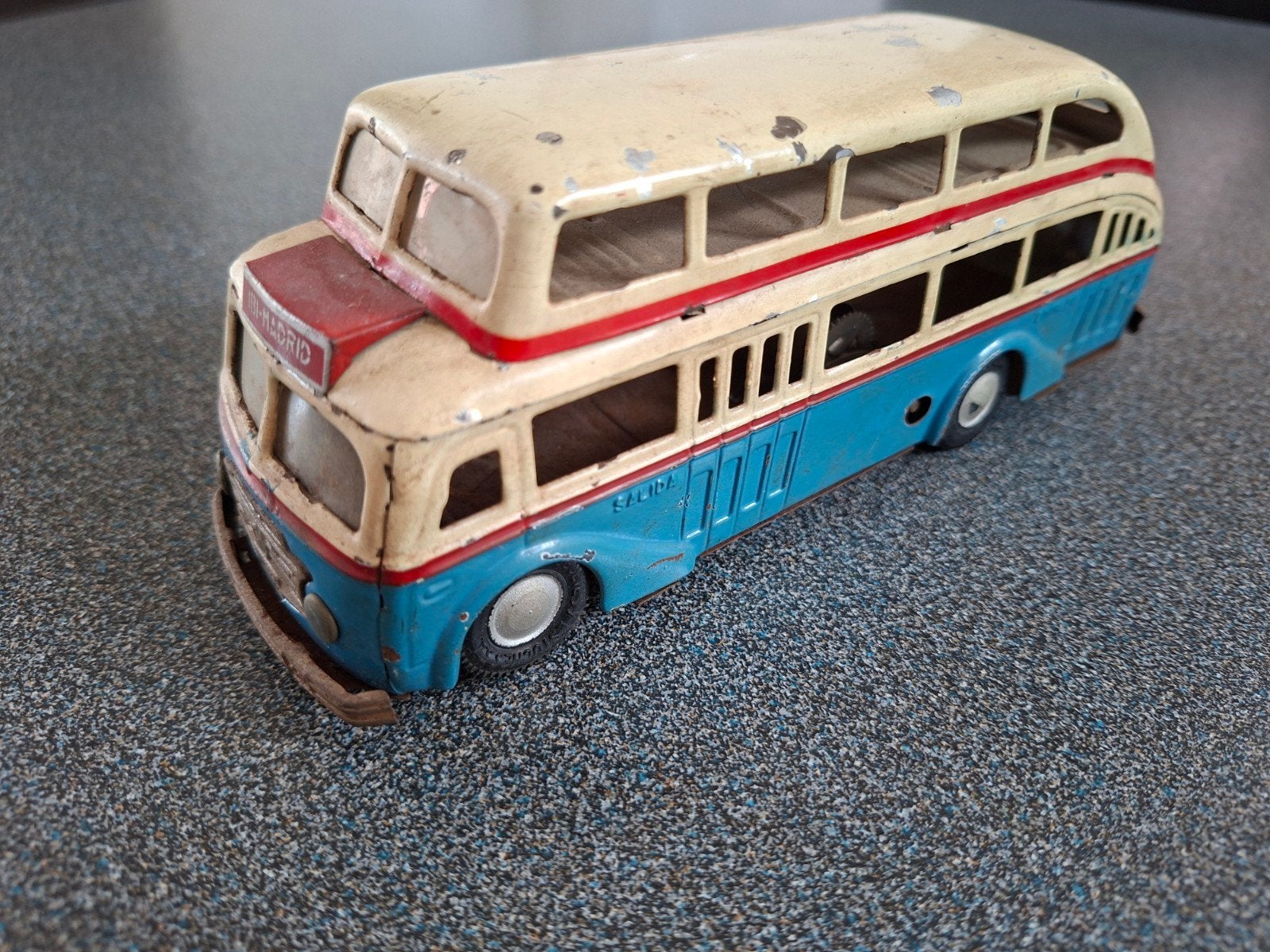 Vintage Jyesa Ibi Madrid dubbeldekker bus speelgoed, Gebruikt, Onbekend, Ophalen of Verzenden, Onbekend