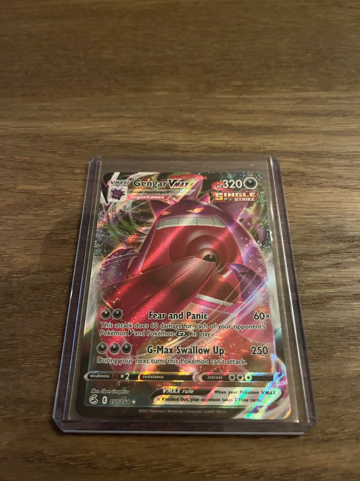 Gengar VMAX Pokémon kaart (Fusion Strike), Ophalen of Verzenden, Zo goed als nieuw, Losse kaart