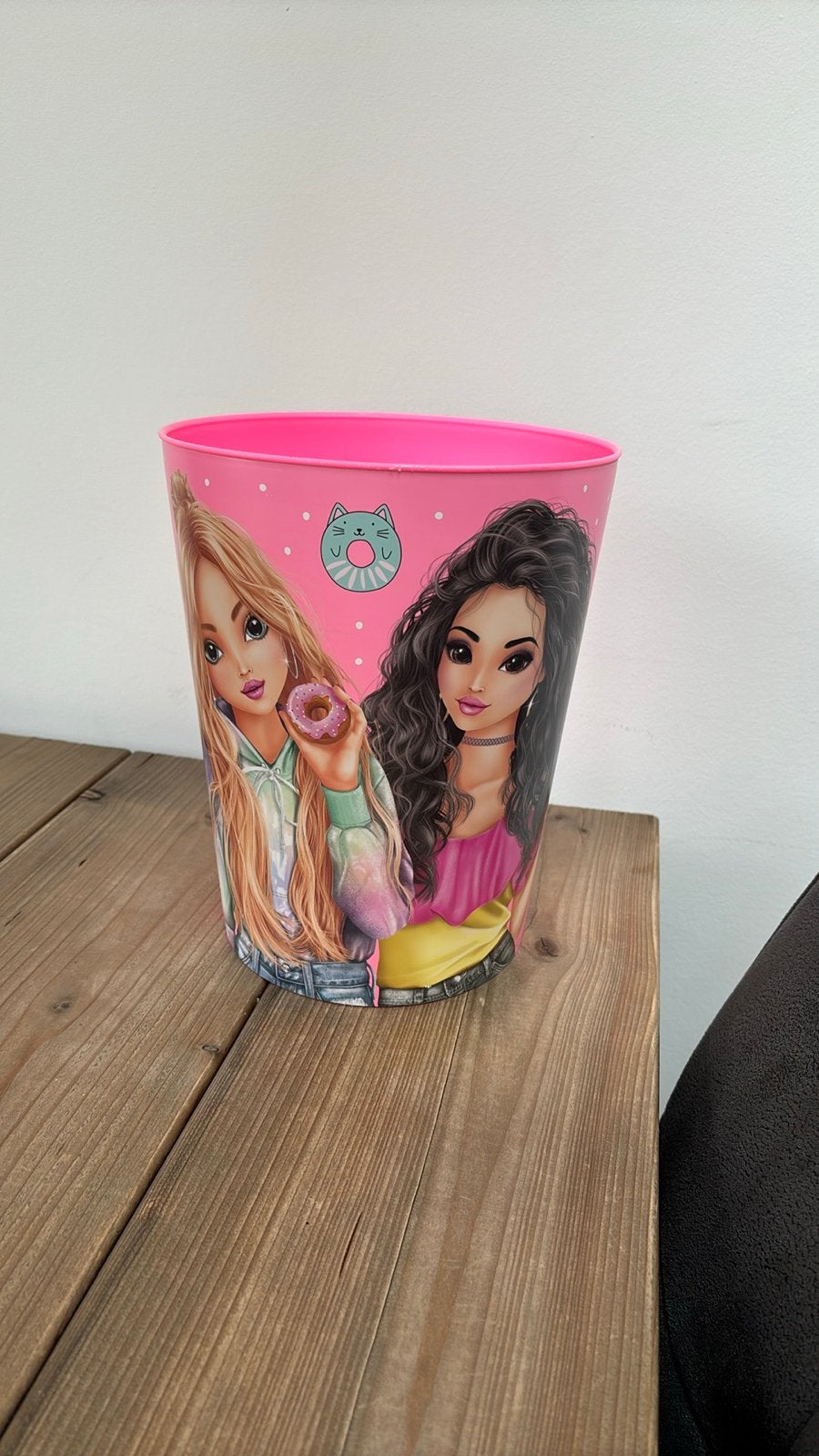 TOPModel prullenbak/opberger roze met meidenprint, Ophalen of Verzenden, Zo goed als nieuw