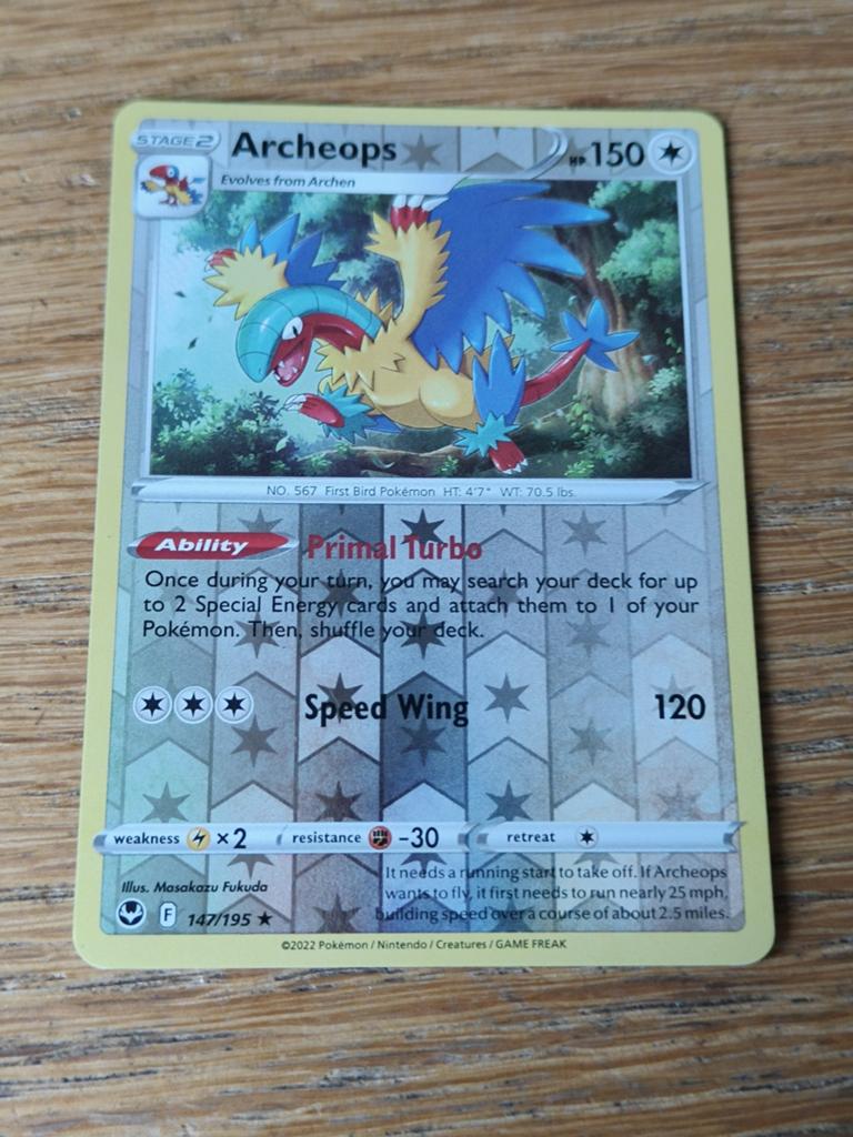 Archeops reverse holo 147/195 silver tempest, Ophalen of Verzenden, Zo goed als nieuw, Losse kaart, Foil