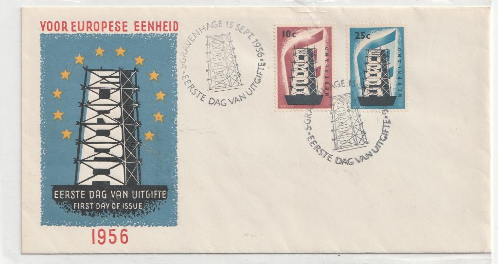 E27  1956 Europa FDC met attest, Ophalen of Verzenden, Na 1940, Postfris