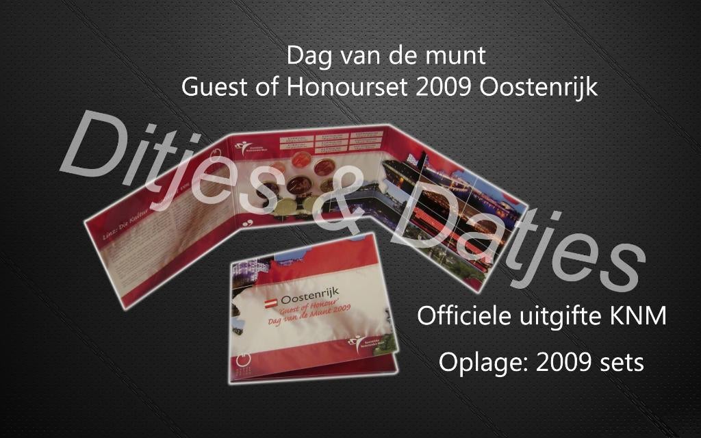 BU-set Oostenrijk 2009 Guest Of Honour KNM, Postzegels en Munten, Munten | Europa | Euromunten, Ophalen of Verzenden, Oostenrijk