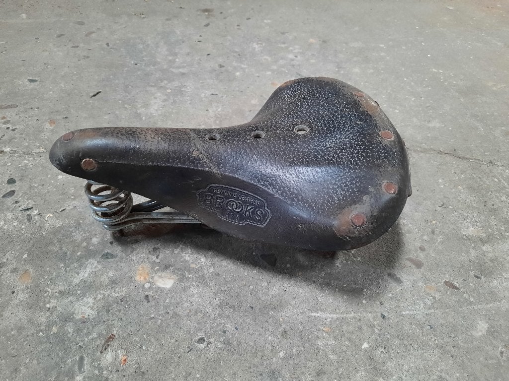 Leren Brooks fietszadel, Ophalen, Gebruikt, Leer, Brooks