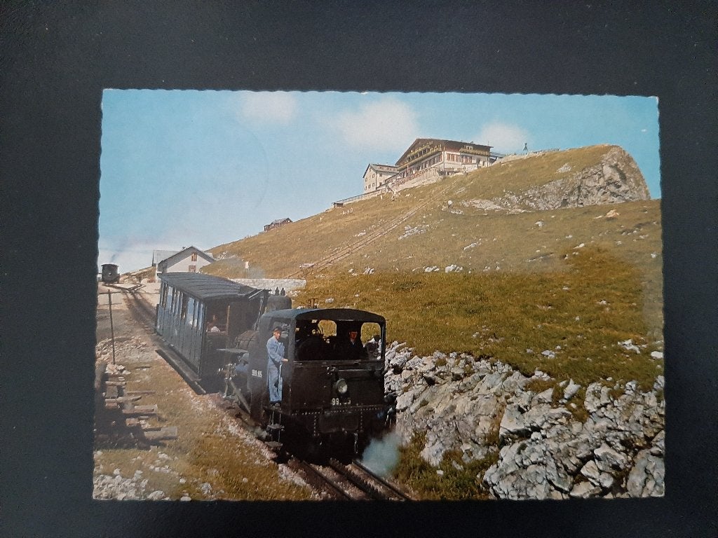 oude bergtrein, Oostenrijk, Schafberg-Gipfel, gelopen., Verzamelen, Verzenden, Gebruikt, Trein, Kaart of Prent