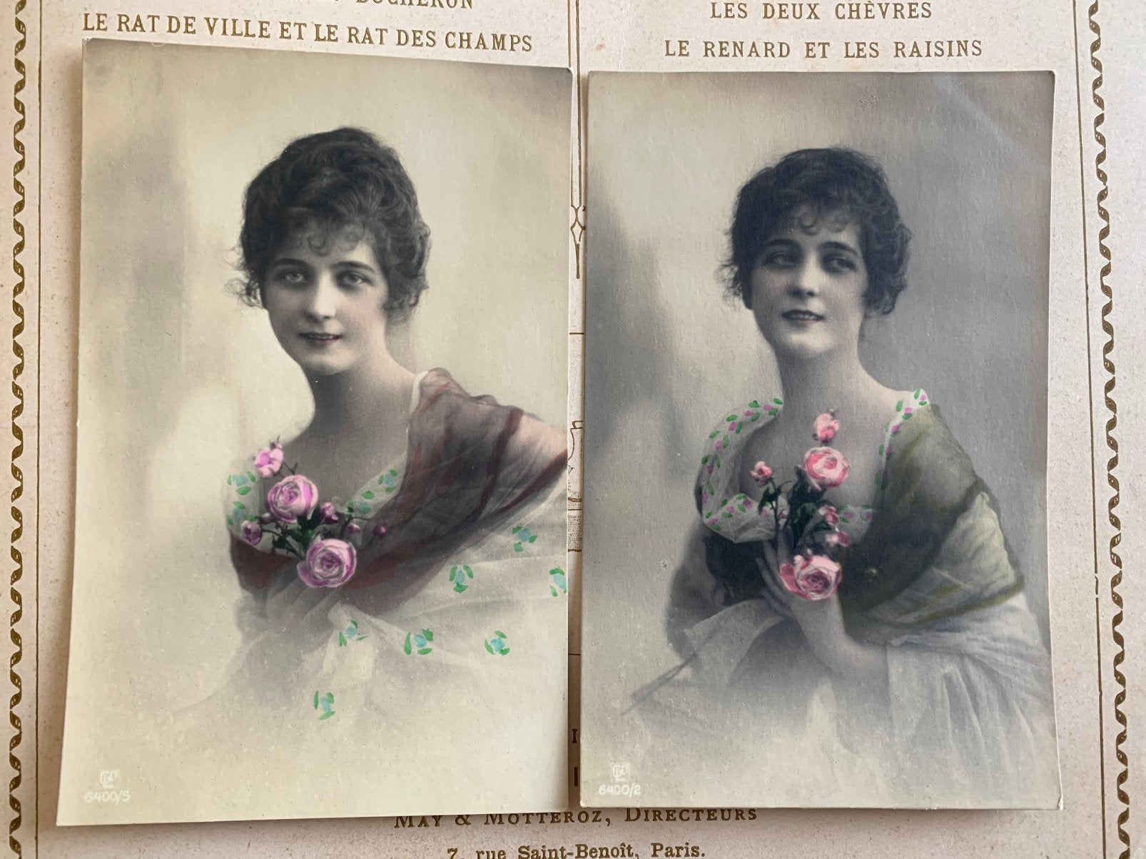 Dame met bloemen (S), Ophalen of Verzenden, Voor 1920, Ongelopen, Overige thema's