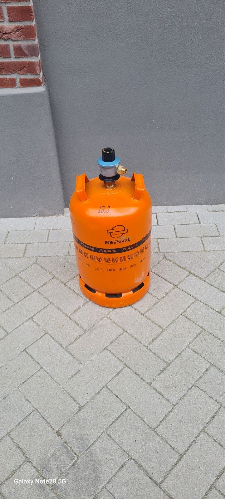 Spaanse gasfles Repsol met drukregelaar en volle fles, Ophalen, Nieuw