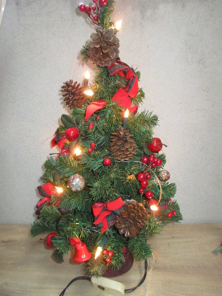 Vintage kerstboom kleine kunstkerstboom, Diversen, Ophalen of Verzenden, Gebruikt