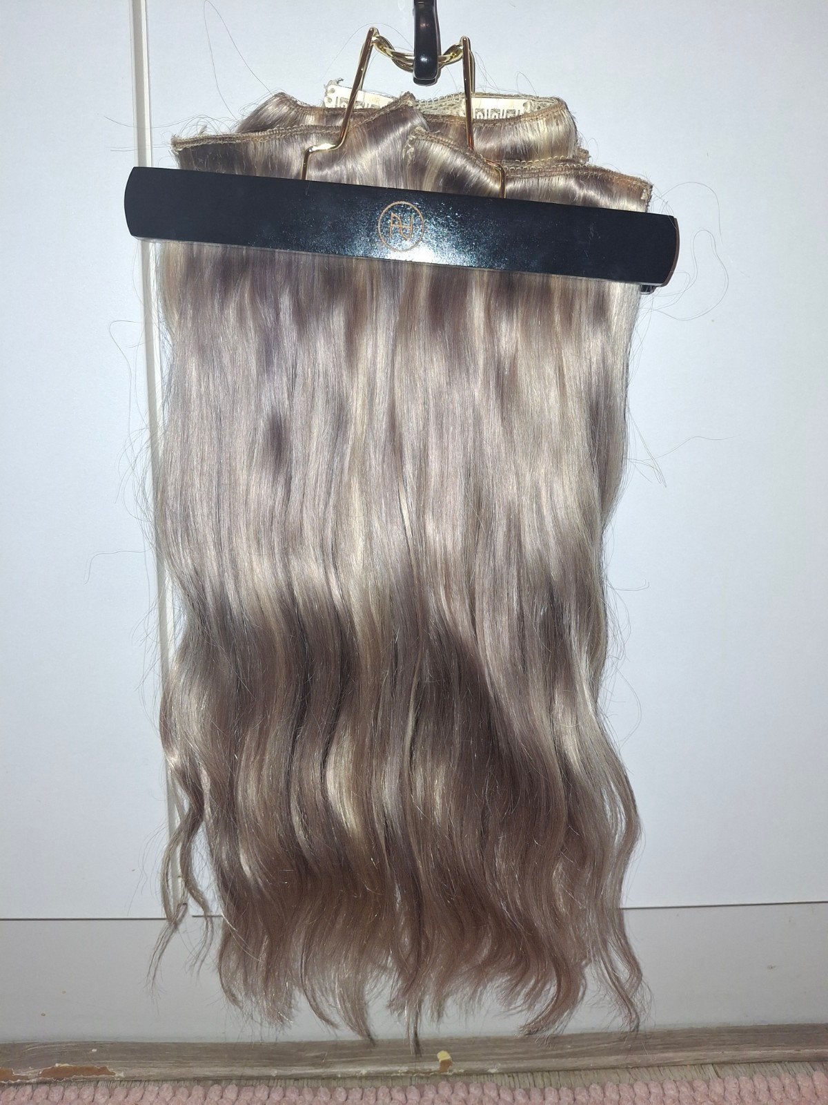 ZASCHA HAIR Clip-in Hair Extensions Silver Grey 40cm, Ophalen of Verzenden, Zo goed als nieuw, Pruik of Haarverlenging
