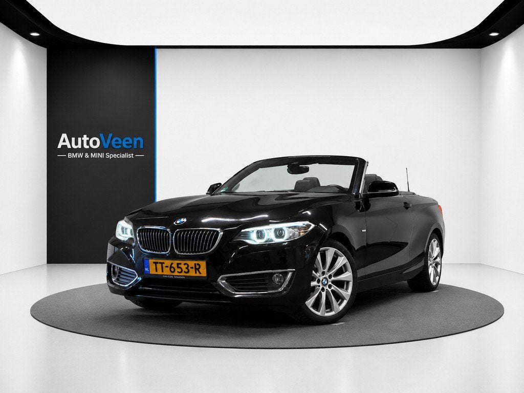 BMW 2-serie Cabrio 218i M Sport (LED, CRUISE, NAVI, LEDER, S, Auto's, BMW, Gebruikt, Cabriolet, 4 stoelen, Zwart