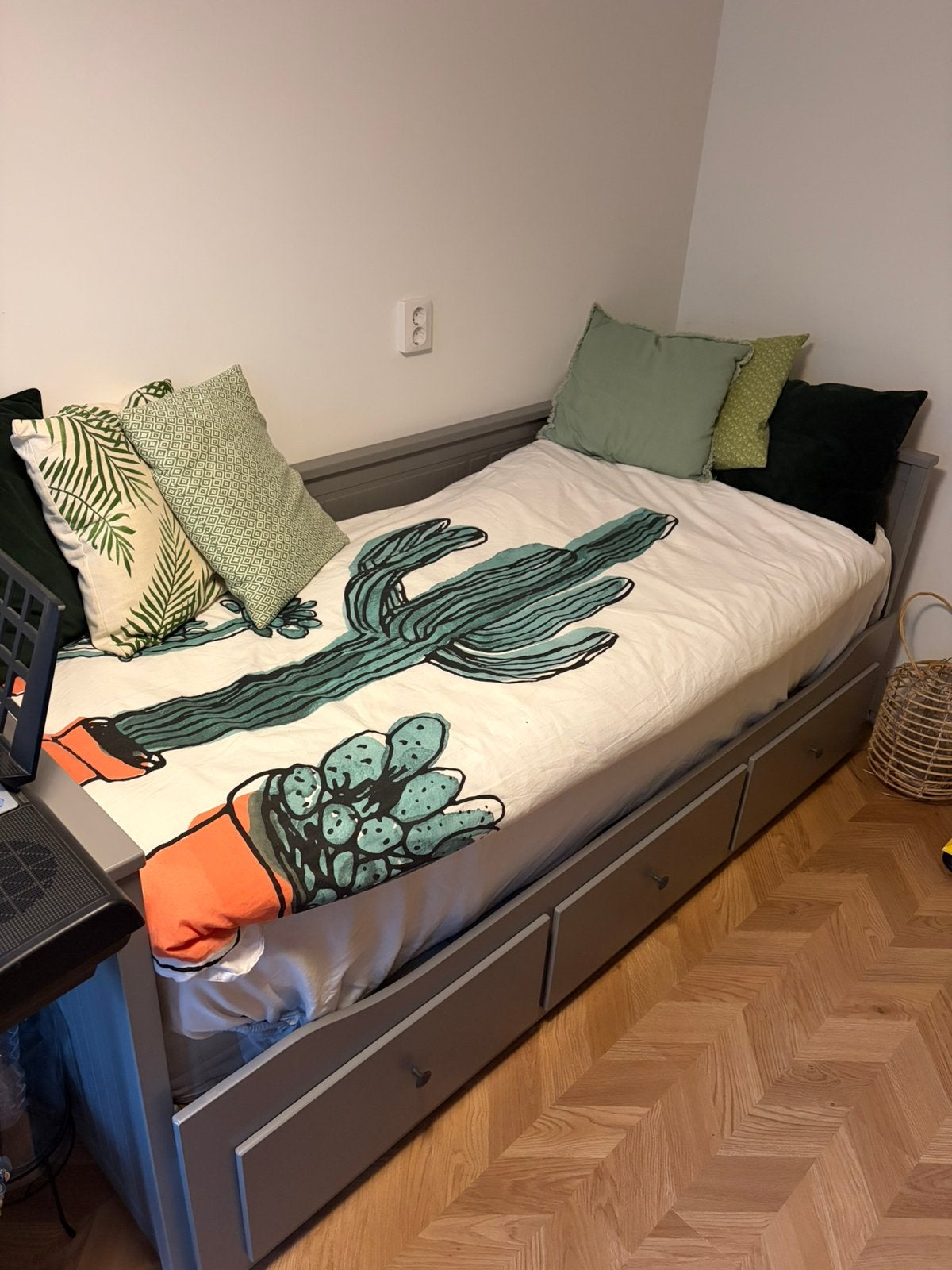 Grijs IKEA Hemnes Bed met 3 opberg lades (opt. matrassen), Ophalen, Ikea hemnes uitklapbaar bed, Tweepersoons, 200 cm
