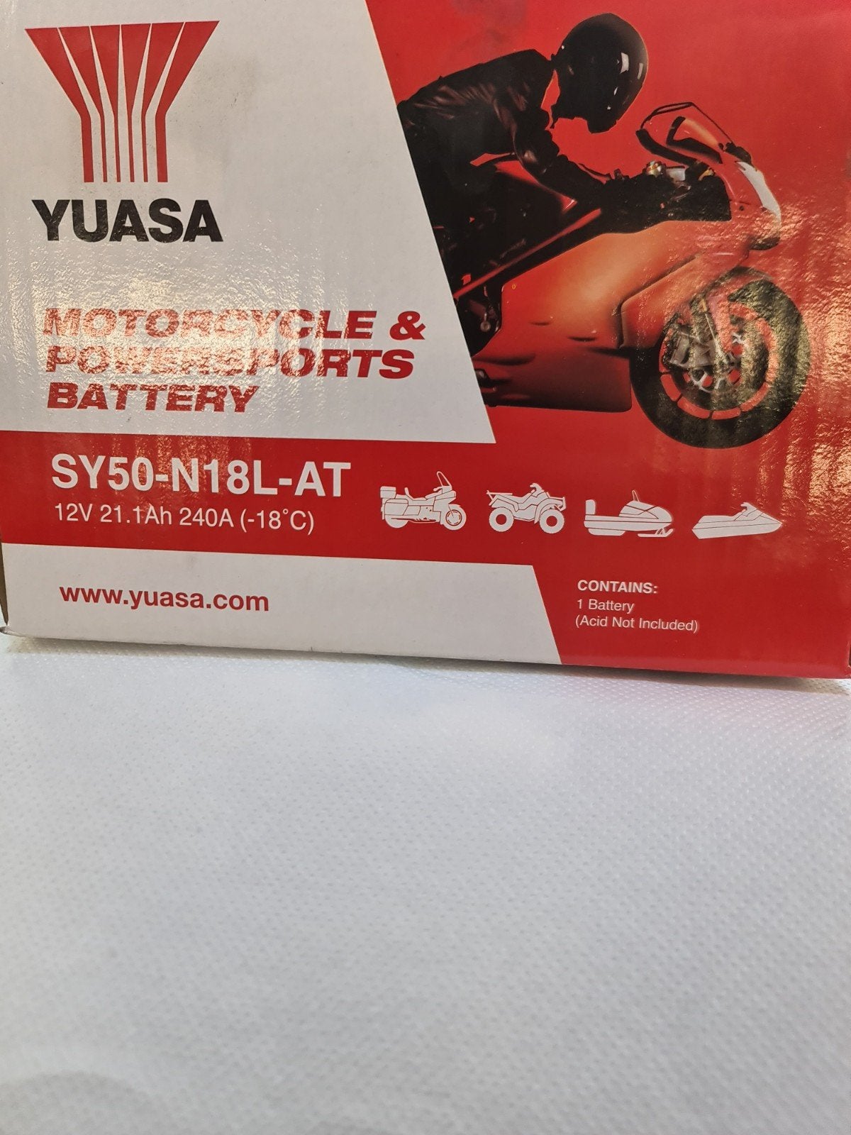 Accu yuasa sy50 n18l at  12 volt, Ophalen
