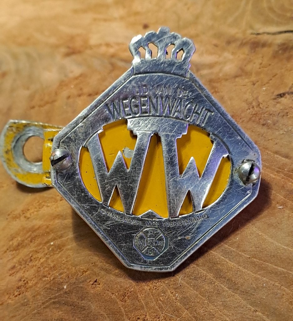 ANWB vintage grill schildje met beugeltje (klein), ANWB, Gebruikt, Ophalen of Verzenden, ANWB
