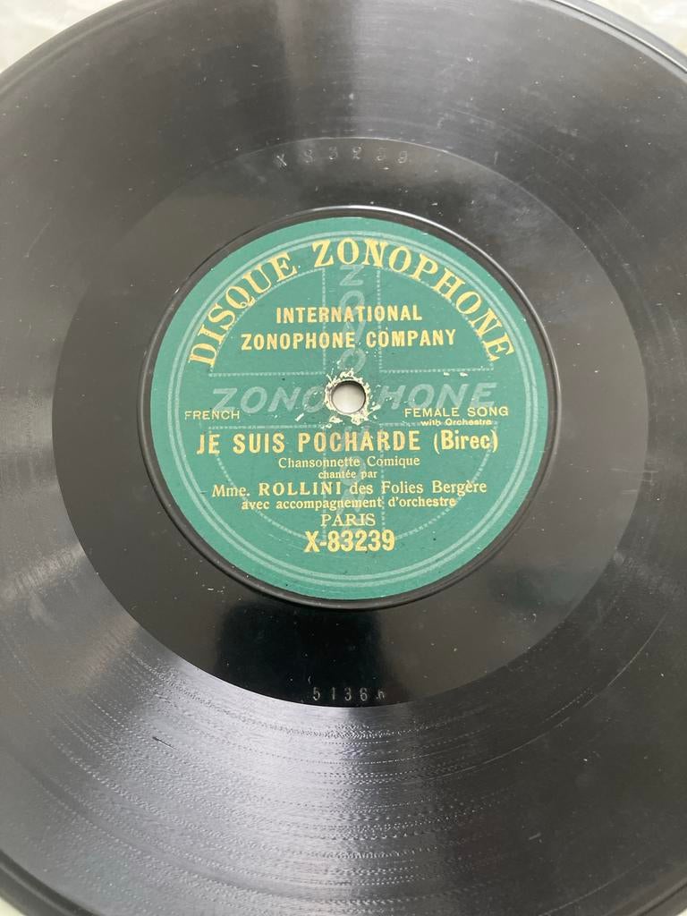 Zonophone 78 toeren plaat - Je Suis Pocharde (Birec), Ophalen of Verzenden, Gebruikt, 10 inch