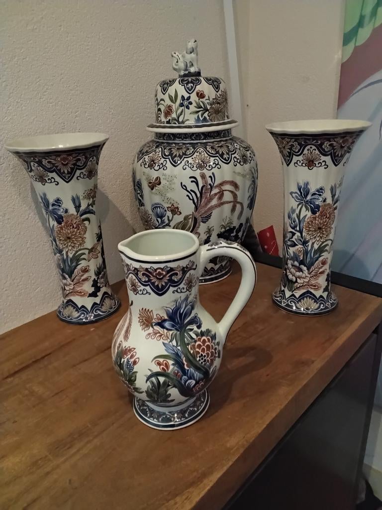 Vieux Rhodes Boch Vazen, Borden en Waterkan - Handworked, Ophalen of Verzenden