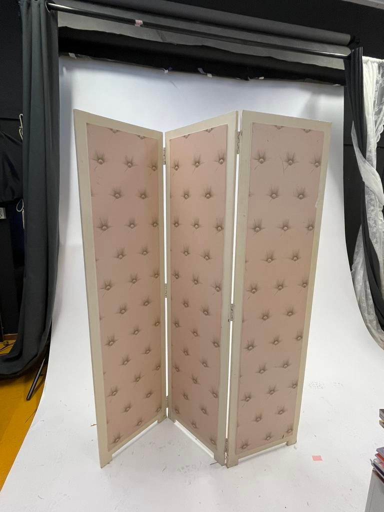 Kamerscherm, hout mer behang 3luik, Ophalen, Gebruikt