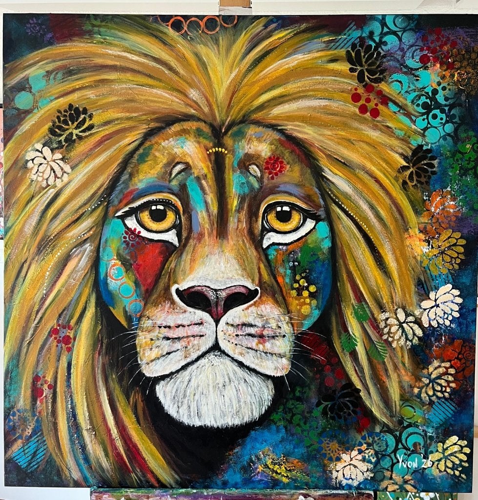 schilderij Leeuw, Ophalen, Nieuw, Schilderij, 75 tot 100 cm