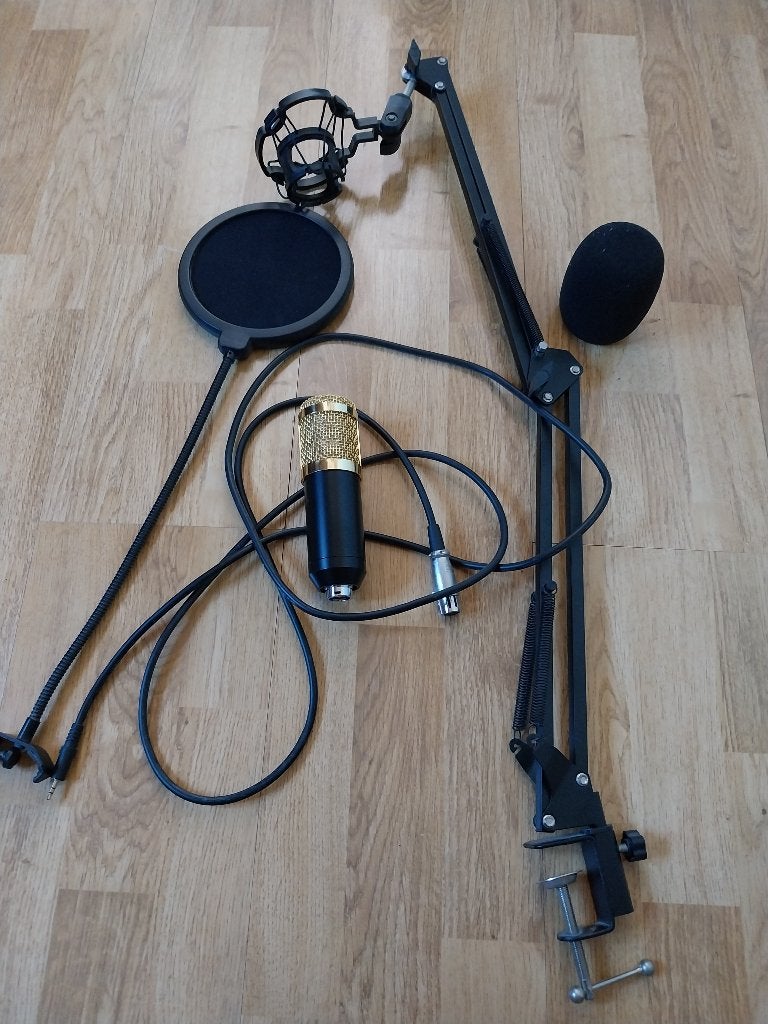Complete microfoon set, Ophalen of Verzenden, Zo goed als nieuw, Studiomicrofoon