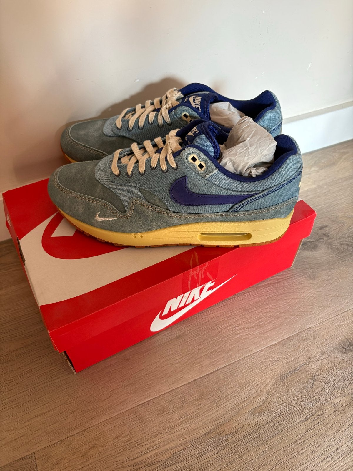 Nike Air Max 1 PRM Mineral Slate Deep Royal Blue, Kleding | Heren, Schoenen, Ophalen, Blauw, Nieuw, Sneakers of Gympen