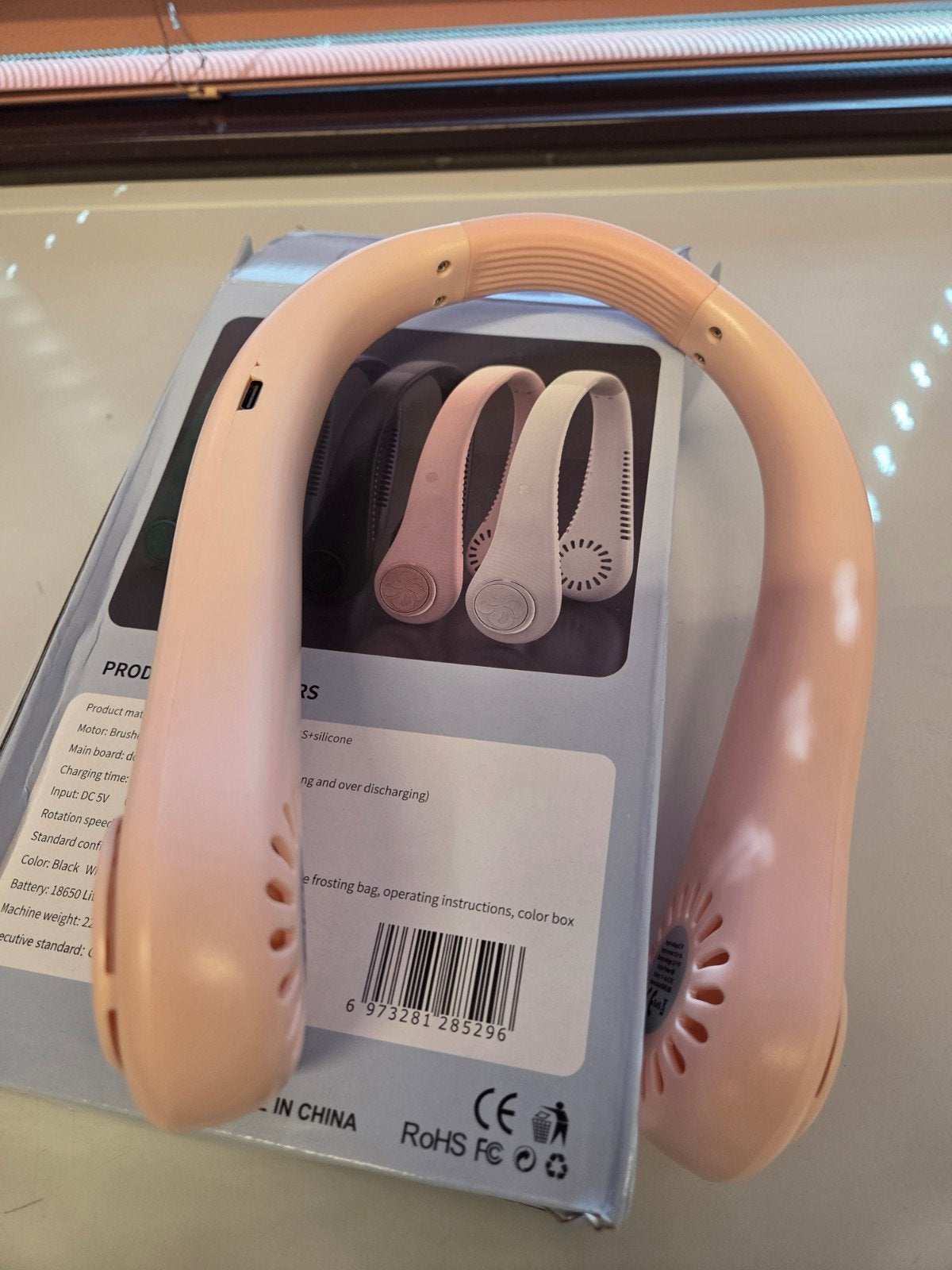 Draagbare Nekventilator - Roze, USB Oplaadbaar, Ophalen of Verzenden, Nieuw, Overige