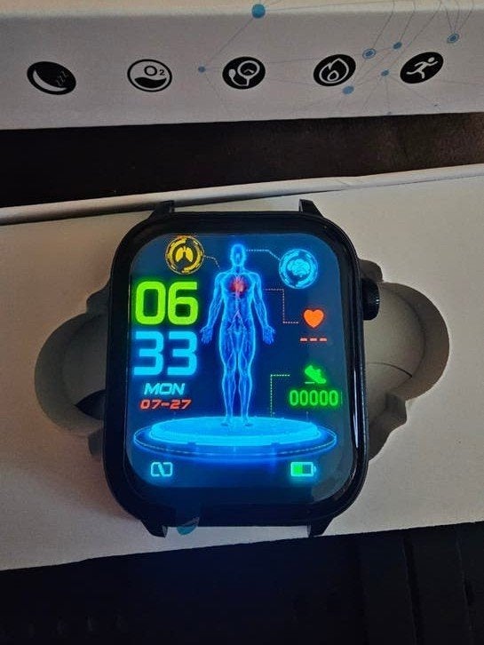 GlucoCare Total Health Smartwatch | Nieuw in doos, Zwart, Nieuw, Ophalen of Verzenden, Waterdicht