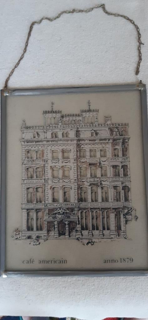 Nostalgie: Raamhanger cafe Americain Amsterdam Leidseplein, Antiek en Kunst, Curiosa en Brocante, Ophalen of Verzenden