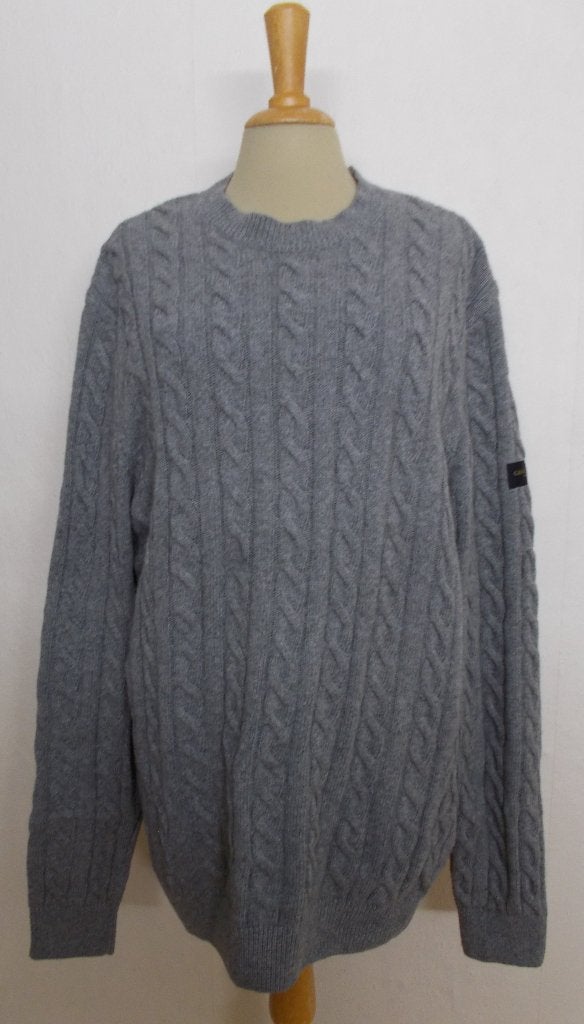 Mooie grijze wol mix kabel trui van Cavallaro Napoli! XL, Kleding | Heren, Verzenden, Zo goed als nieuw, Maat 56/58 (XL), Grijs