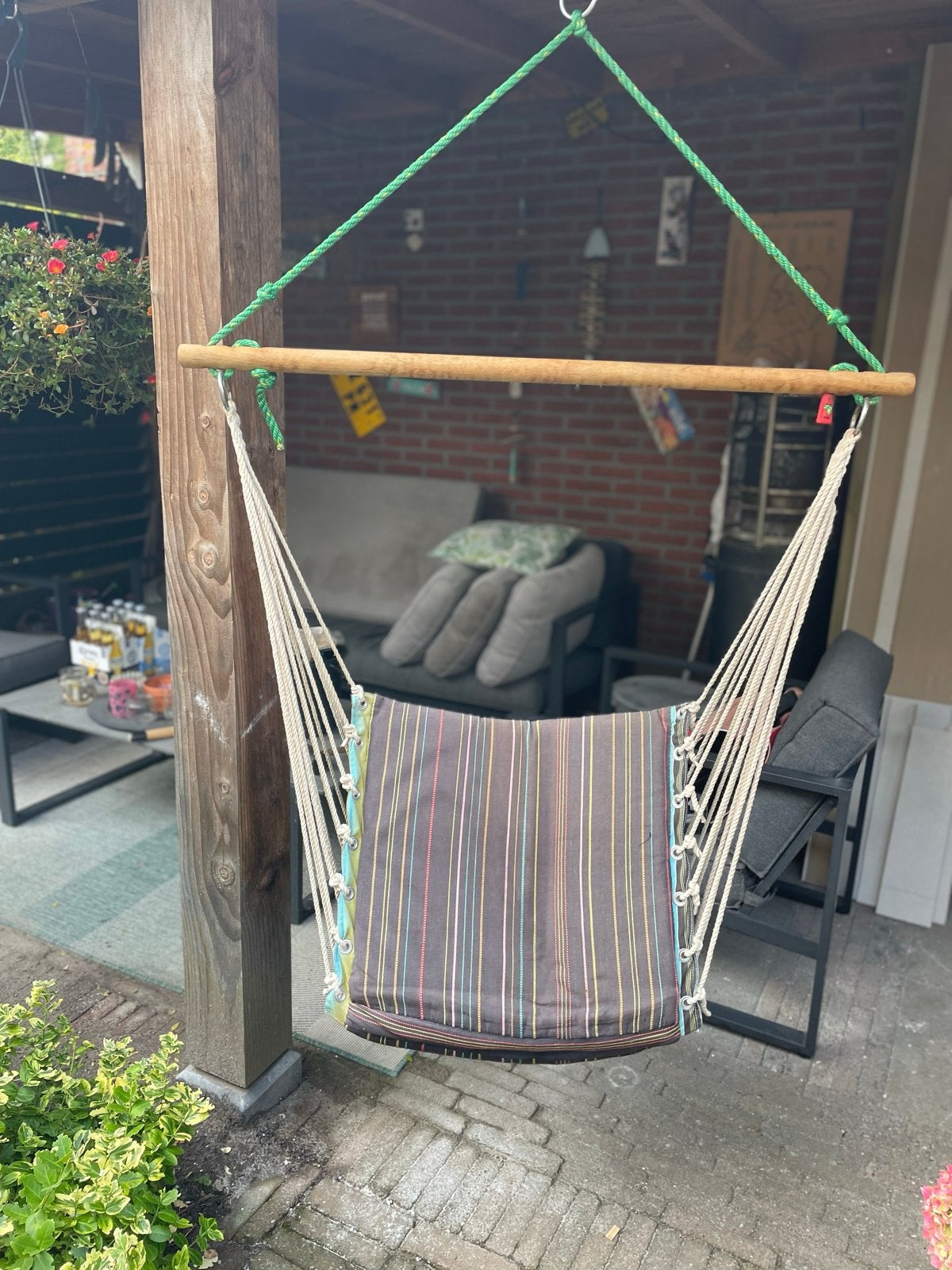 Comfortabele hangstoel voor binnen en buiten, Ophalen of Verzenden, Gebruikt, Eenpersoons, Binnen