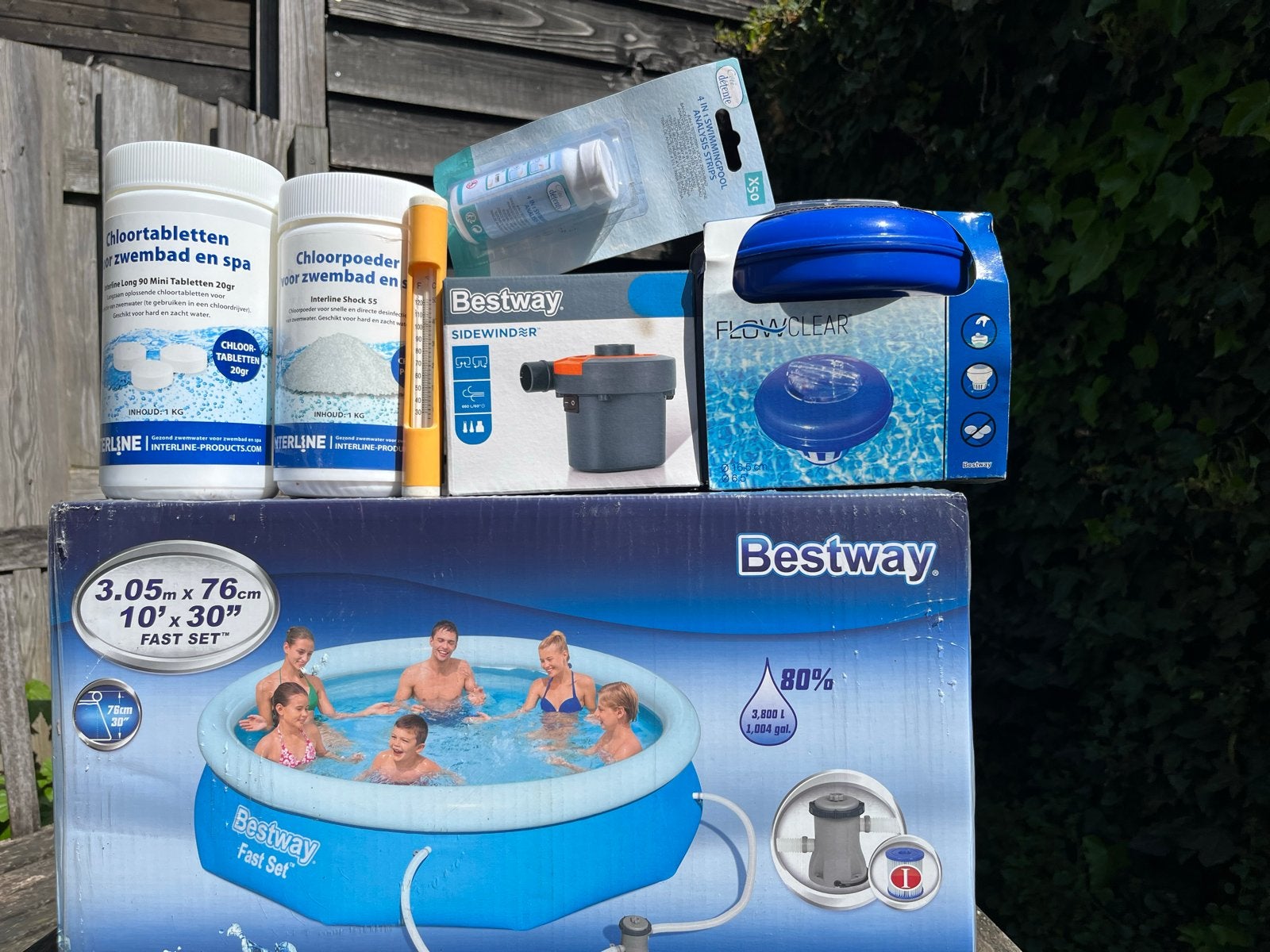 Bestway Fast Set Zwembad 3.05m compleet met accessoires, Tuin en Terras, Zwembaden, Ophalen, Minder dan 80 cm, Rond, Opzetzwembad