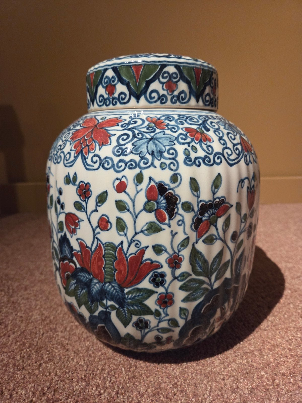 prachtieg Makkumer pot met deksel, Antiek en Kunst, Antiek | Vazen, Ophalen of Verzenden