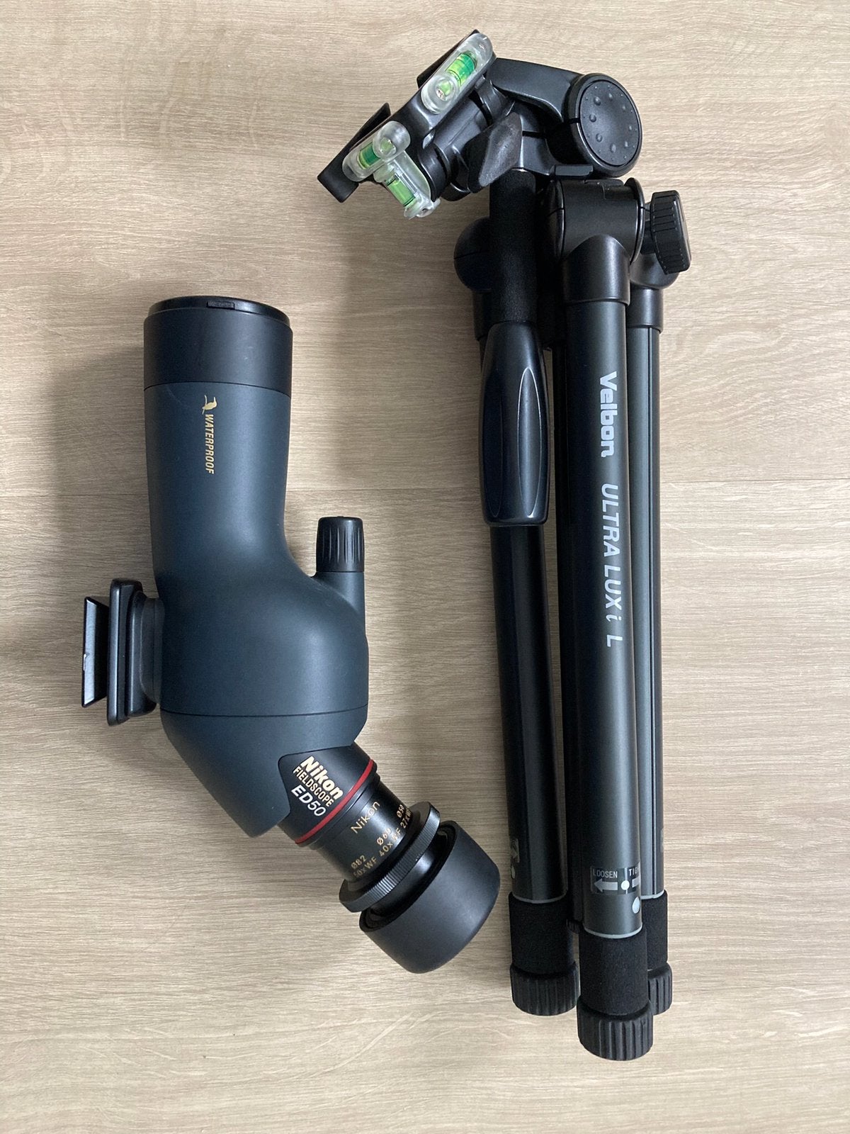 Nikon Fieldscope ED50 met statief en tas, Onderdelen of Toebehoren, Met statief, Ophalen of Verzenden, Zo goed als nieuw