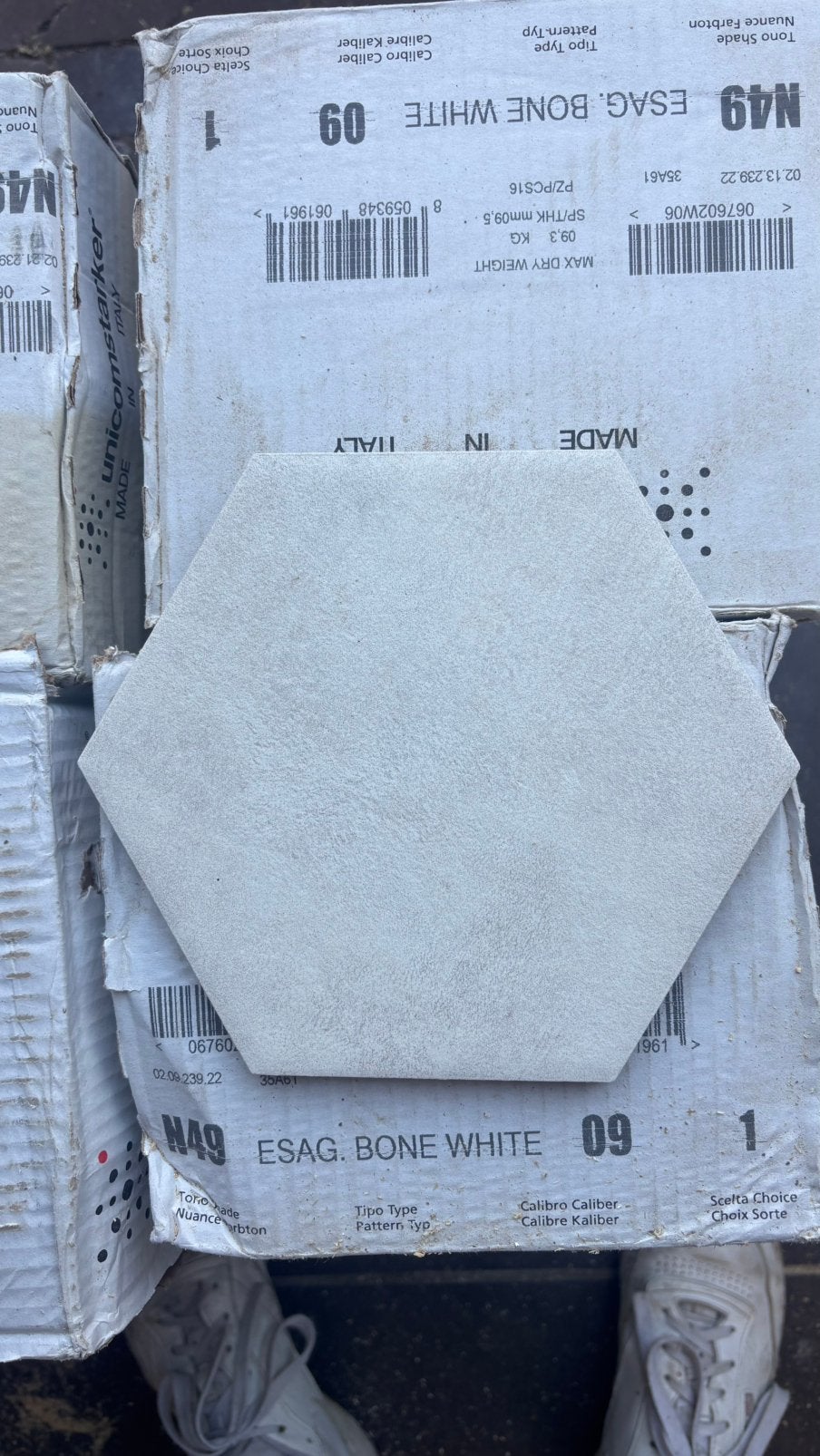 Unicom Starker Icon Bone White 21x18,2 hexagon (19 doosjes), Ophalen, Minder dan 5 m², Wandtegels, Keramiek
