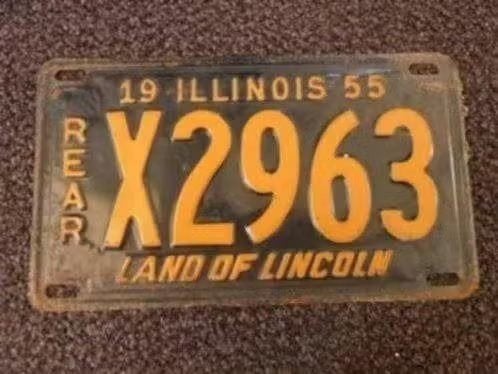 Kentekenplaat licenseplate Illinois 55 Rear USA, Verzenden, Gebruikt, Auto's