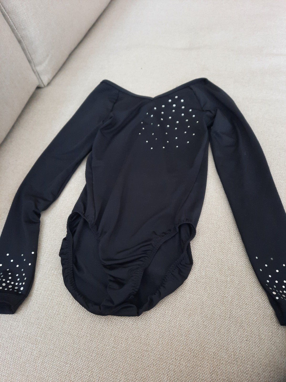 Zwart turnpakje met glitters maat 5/6 jaar, Ophalen of Verzenden, Zo goed als nieuw, Onbekend, Meisje