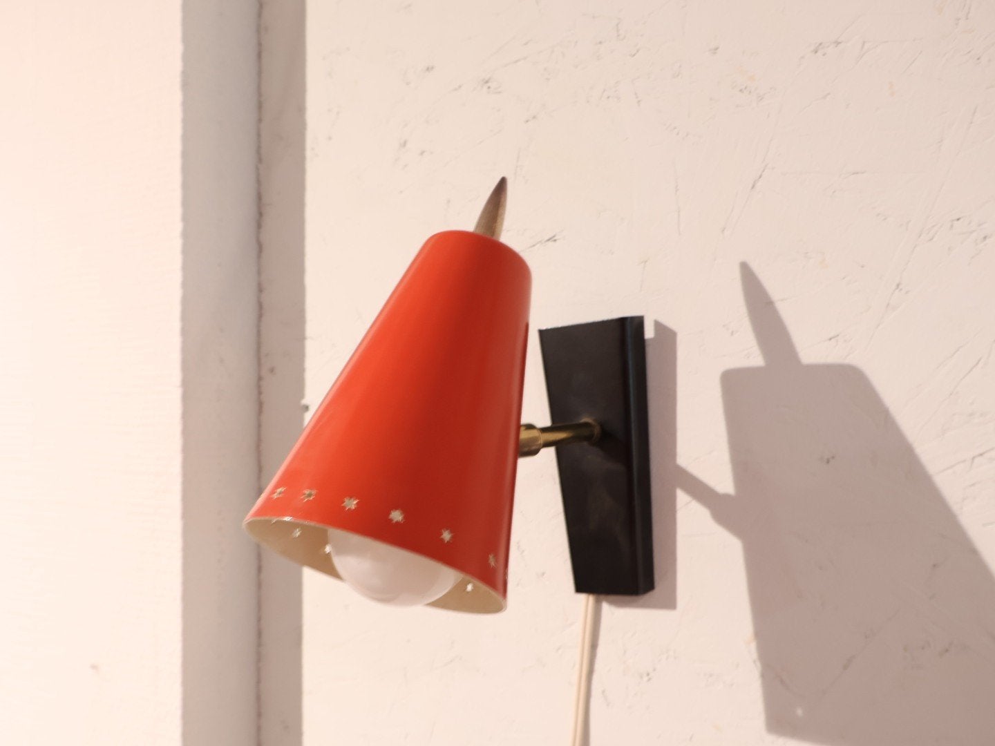 Vintage wandlamp jaren '60 rood verstelbaar, Gebruikt, Rood, X, Verstelbaar